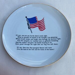 Harco vintage star spangled banner gold rim collector plate